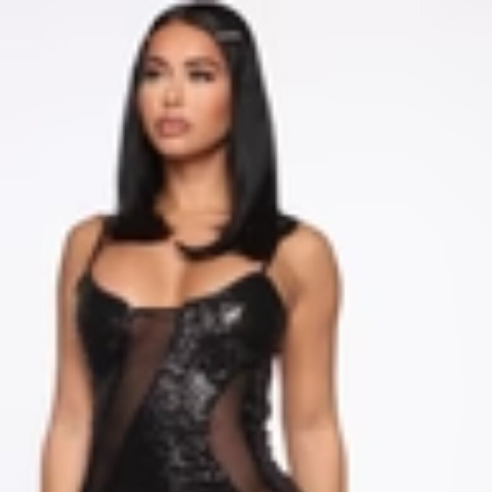 Fashion Nova "My Time To Shine Sequin Mini Dress - Black"